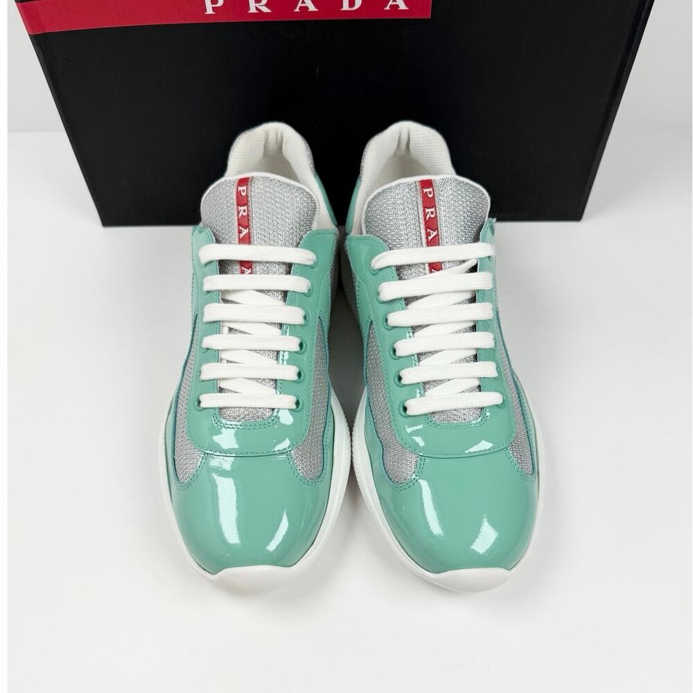 Size 8UK/9US - Prada Americas Cup Mint Green Sneakers - Picture 3 of 12